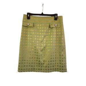 Antonio Melani shimmer Green retro print pencil skirt size 6